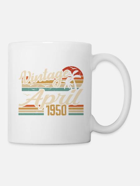 Avril 1950 Anniversaire Idée Cadeau Vintage 1950 - Mug blanc - blanc