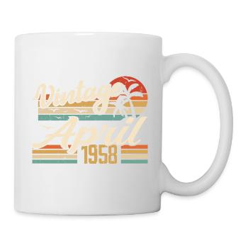 April 1958 Geburtstag Jahrgang 1958 Geschenkidee - Tasse - Weiß - Rechts