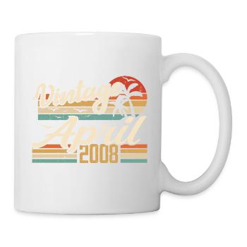 Avril 2008 Anniversaire Idée Cadeau Vintage 2008 - Mug blanc - blanc - Droite