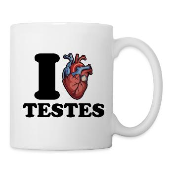 I love Testes - Mug - white - Right