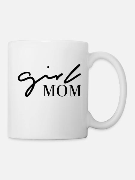 girl mom - Tasse - Weiß