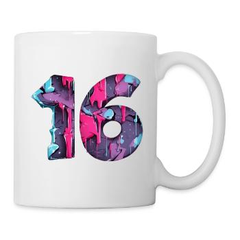 NR. 16 NUMMER 16 COOL 16. GEBURTSTAG - Tasse - Weiß - Rechts