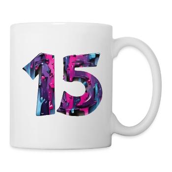 NR. 15 NUMMER 15 COOL 15. GEBURTSTAG - Tasse - Weiß - Rechts