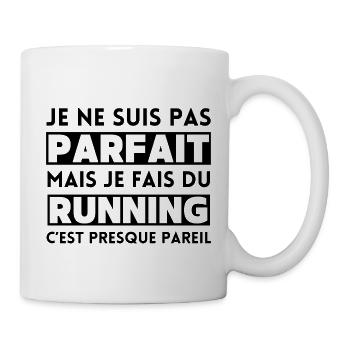 Je ne suis pas parfait mais je fais du running - Mug blanc - blanc - Droite
