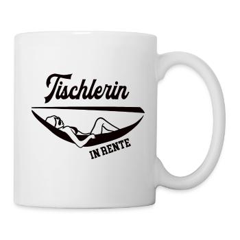 Tischlerin in Rente Rentenbeginn Tischlerei Frau - Tasse - Weiß - Rechts