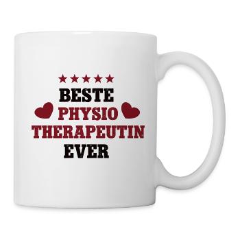 Beste Physiotherapeutin Frau Physiotherapie Physio - Tasse - Weiß - Rechts