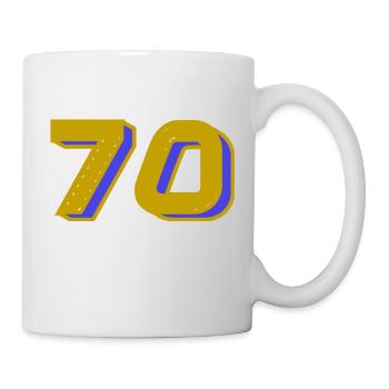 70. 70 YEARS. 70th ANNIVERSARY. 70 YEARS ANNIVERSARY. - Mug - white - Right