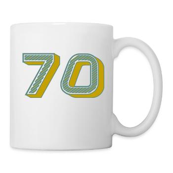 70. 70 YEARS. 70th ANNIVERSARY. 70 YEARS ANNIVERSARY. - Mug - white - Right