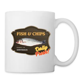 Fish and Chips, Daily Fresh - Tasse - Weiß - Rechts