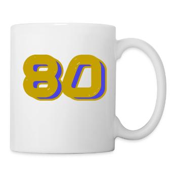 80. 80 ANS. 80e ANNIVERSAIRE. ANNIVERSAIRE 80 ANS. - Mug blanc - blanc - Droite