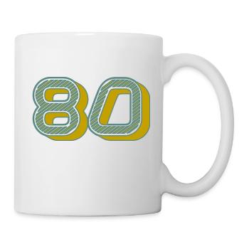 80. 80 JAHRE. 80. JAHRESTAG. 80-JÄHRIGES JUBILÄUM. - Tasse - Weiß - Rechts