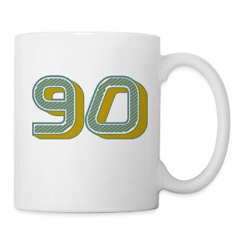 90. 90 ANS. 90e ANNIVERSAIRE. ANNIVERSAIRE 90 ANS. - Mug blanc - blanc - Droite