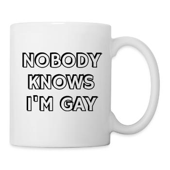 Nobody knows Im gay pride humour - Mug - white - Right