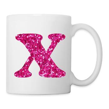 Glitter Pink x Letter x - Mug - white - Right