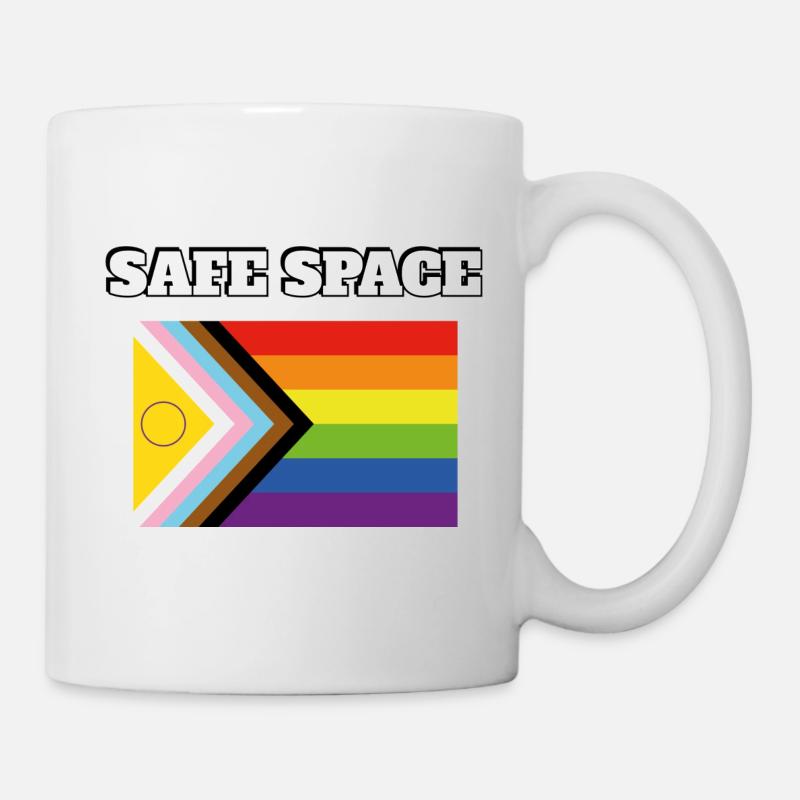Fierté inclusive Fierté ESPACE SÛR - Mug blanc - blanc