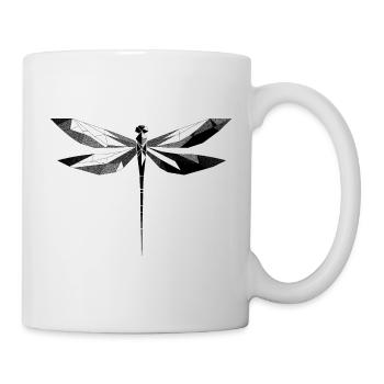 Geometrische Libelle - Tasse - Weiß - Rechts