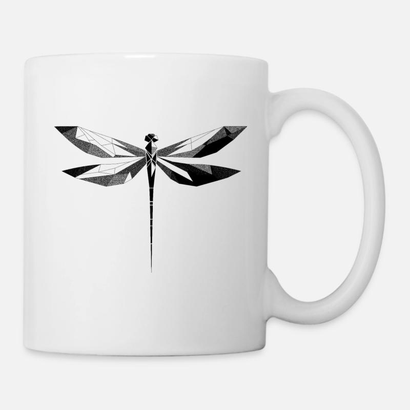 Geometrische Libelle - Tasse - Weiß