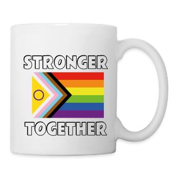 Drapeau de la fierté queer inclusif Plus forts ensemble - Mug blanc - blanc - Droite