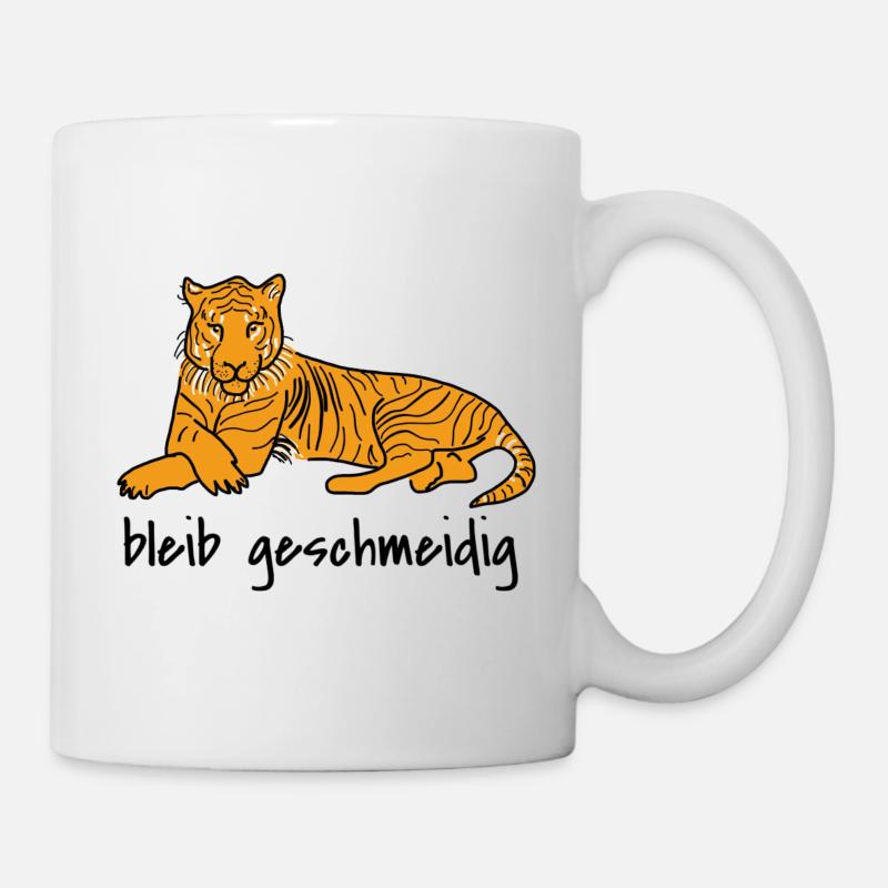 Geschmeidiger Tiger - Calm down - Tasse - Weiß