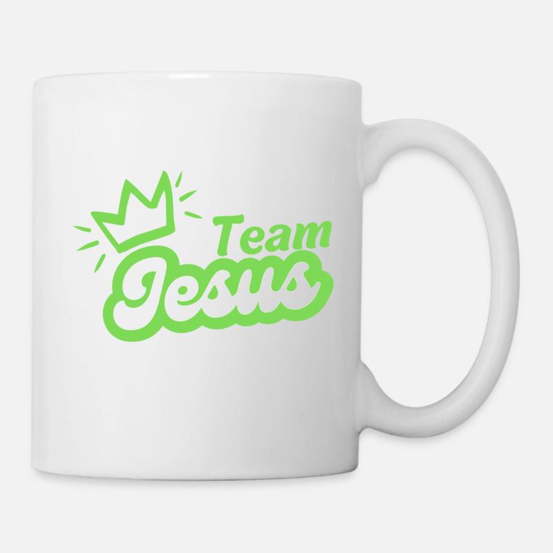 Team Jesus mit Krone - Tasse - Weiß