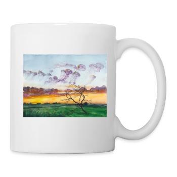 Jellyfish in the Sky, Romance, Watercolor - Mug - white - Right