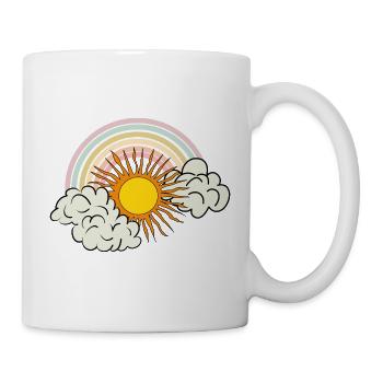 sonne wolken regenbogen - Tasse - Weiß - Rechts