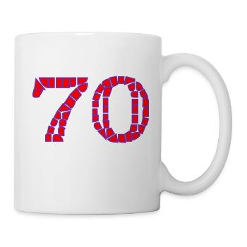 70. 70 ANS. 70e ANNIVERSAIRE. ANNIVERSAIRE 70 ANS. - Mug blanc - blanc - Droite