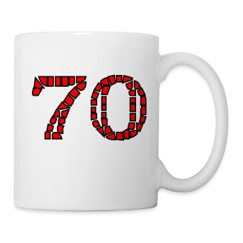 70. 70 ANS. 70e ANNIVERSAIRE. ANNIVERSAIRE 70 ANS. - Mug blanc - blanc - Droite