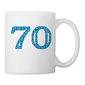 70. 70 ANS. 70e ANNIVERSAIRE. ANNIVERSAIRE 70 ANS. - Mug blanc - blanc - Droite