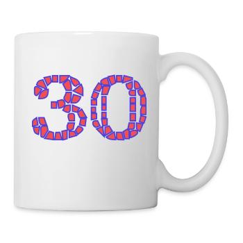 30. 30 YEARS. 30th ANNIVERSARY. 30 YEARS ANNIVERSARY. - Mug - white - Right