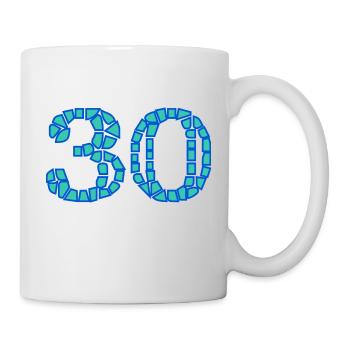 ANNIVERSAIRE. HAPPY BIRTHDAY. JOYEUX ANNIVERSAIRE. - Mug blanc - blanc - Droite