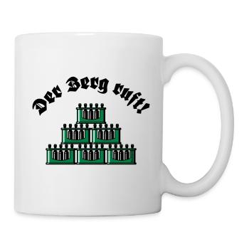 Der Berg Ruft! (Bier / Bierkästen / Grün / Old) - Tasse - Weiß - Rechts