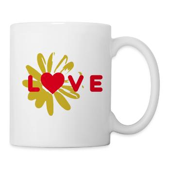 LOVE design with heart - Mug - white - Right