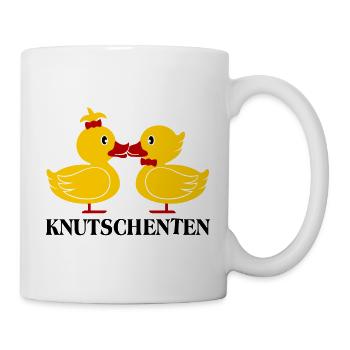 Die KnutschEnten (Enten) Spruch - Tasse - Weiß - Rechts