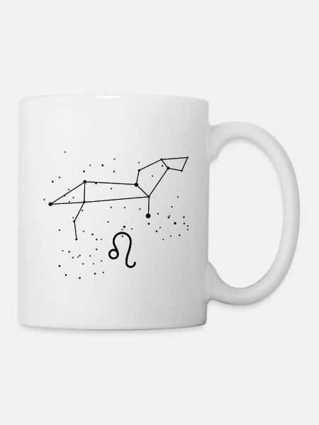 Sternbild Löwe mit astronomisches Zeichen - Tasse - Weiß
