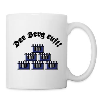 Der Berg Ruft! (Bier Bierkästen Bierkisten / Blau) - Tasse - Weiß - Rechts