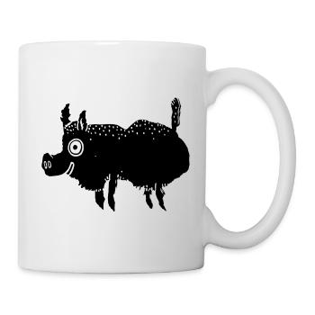 Wildschwein - Tasse - Weiß - Rechts