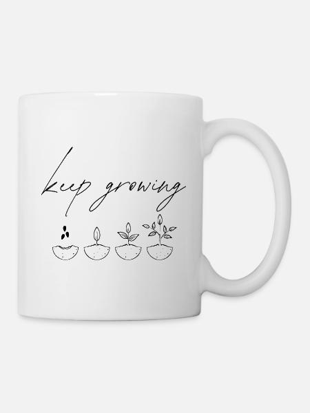 Keep Growing – Seed-to-Plant Motif - Mug - white