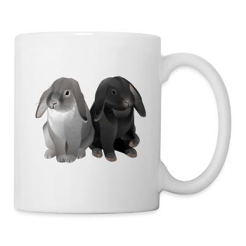 Two Rabbits Illustration /Graphic - Mug - white - Right