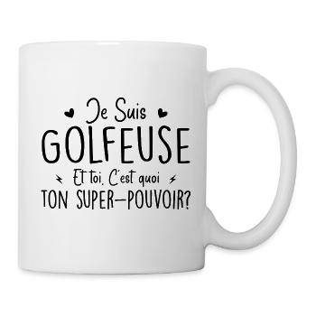 Ich bin Golfer. Was ist deine Superkraft? - Tasse - Weiß - Rechts
