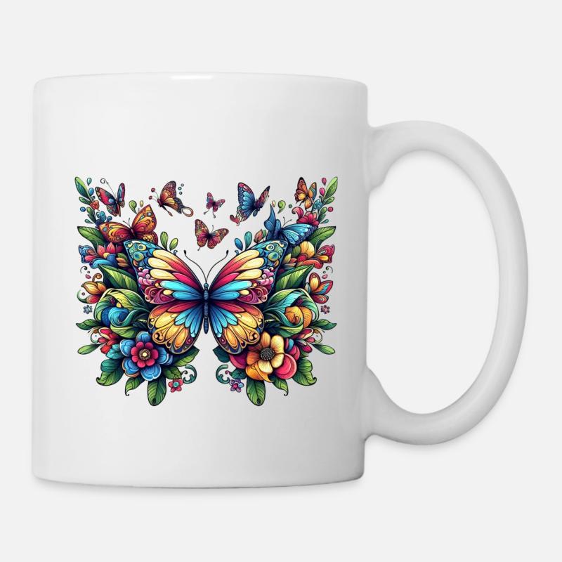 Schmetterlinge 1 - Tasse - Weiß
