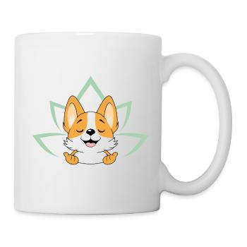 Meditating cute Corgi dog - Mug - white - Right