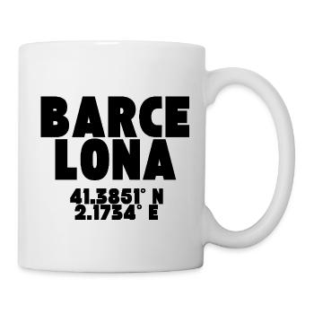 Barcelona - Desing mit Koordinaten - Tasse - Weiß - Rechts