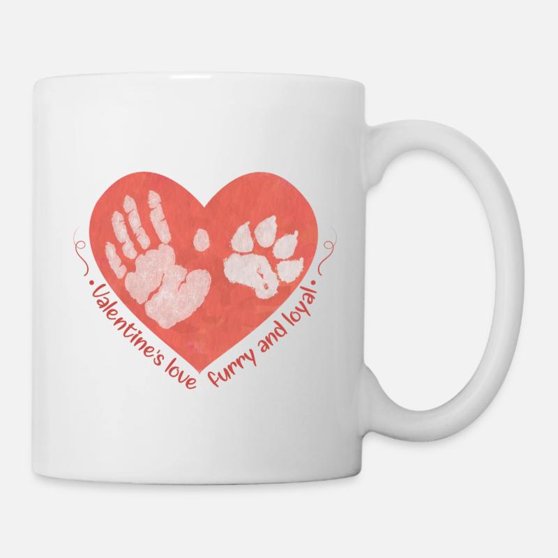 L’amour de la Saint-Valentin : une compagnie poilue et loyale - Mug blanc - blanc
