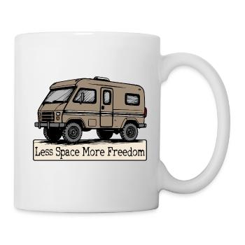 Weniger Platz, mehr Freiheit - Tasse - Weiß - Rechts