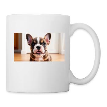 French Bulldog Welpe verspielt mit schönen Augen - Tasse - Weiß - Rechts