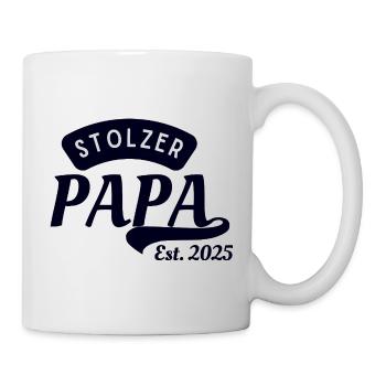 Stolzer Papa est. 2025 - Tasse - Weiß - Rechts