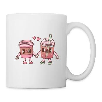 Süßes heißes und eisgekühltes Paar verliebt - Tasse - Weiß - Rechts