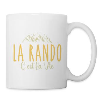 Wandern ist Leben. Humor, Leidenschaft, Wandern - Tasse - Weiß - Rechts
