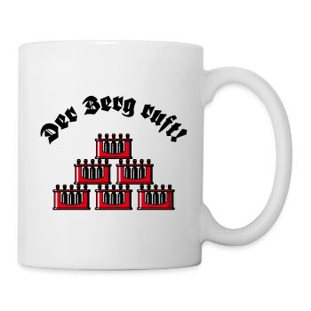 XDer Berg Ruft! (Bier Bierkästen Bierkisten / Rot) - Tasse - Weiß - Rechts